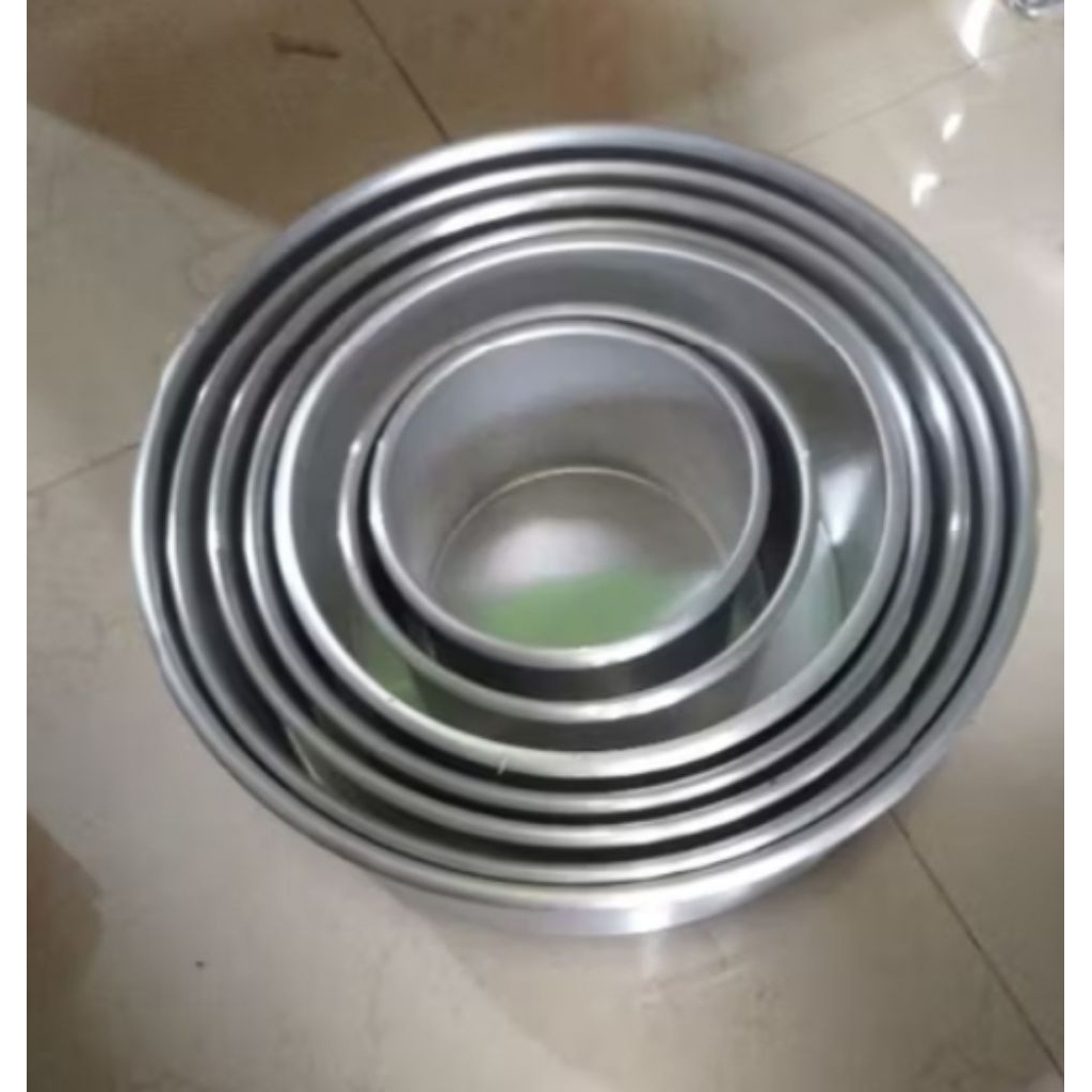 loyang bulat tanpa sambungan ukuran 10 cm 12 cm 16 cm 18 cm 20 cm 22 cm 24 cm tinggi 7 cm