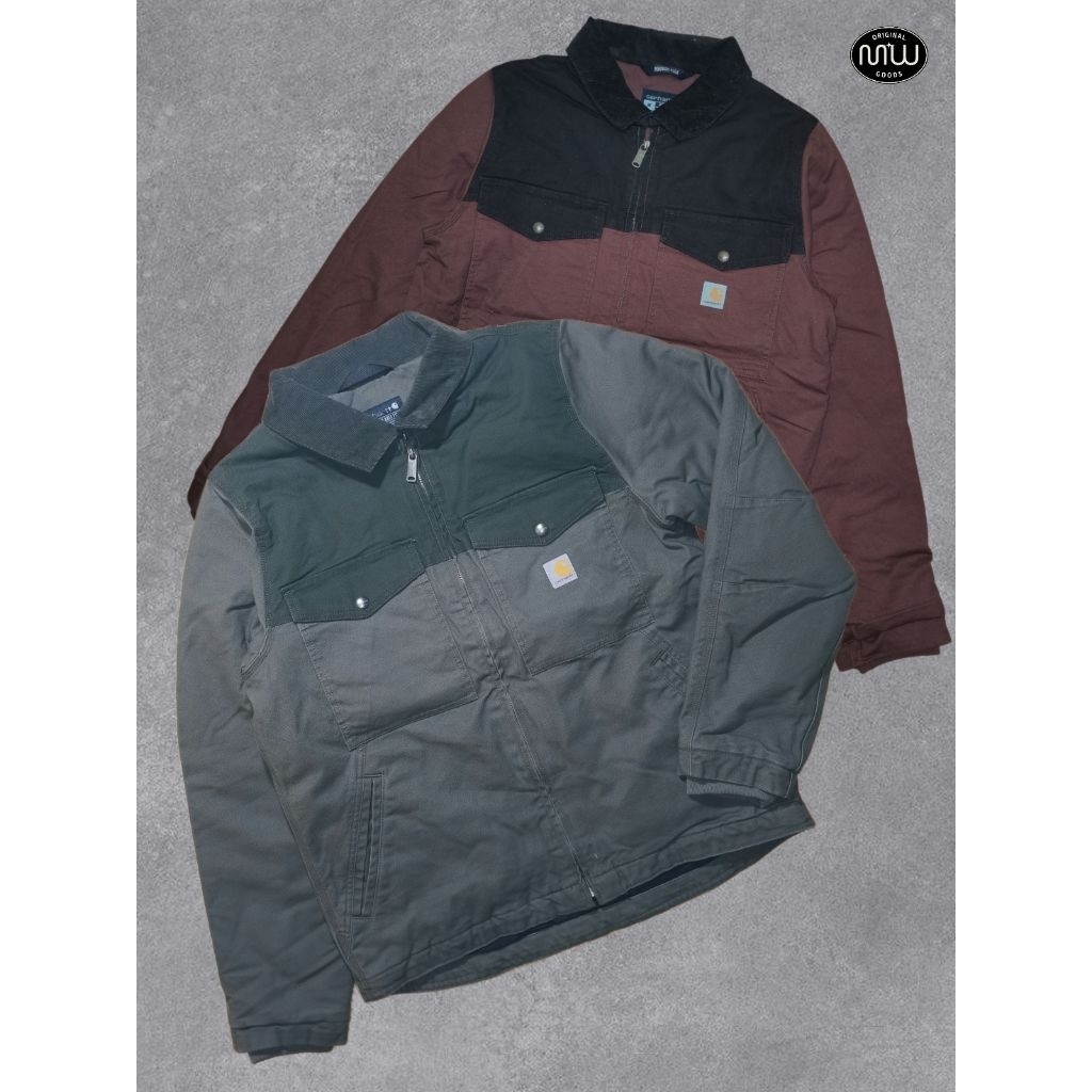 Carhartt Jacket Montana Rugged Flex - Green Olive & Dark Brown (1000% Original)