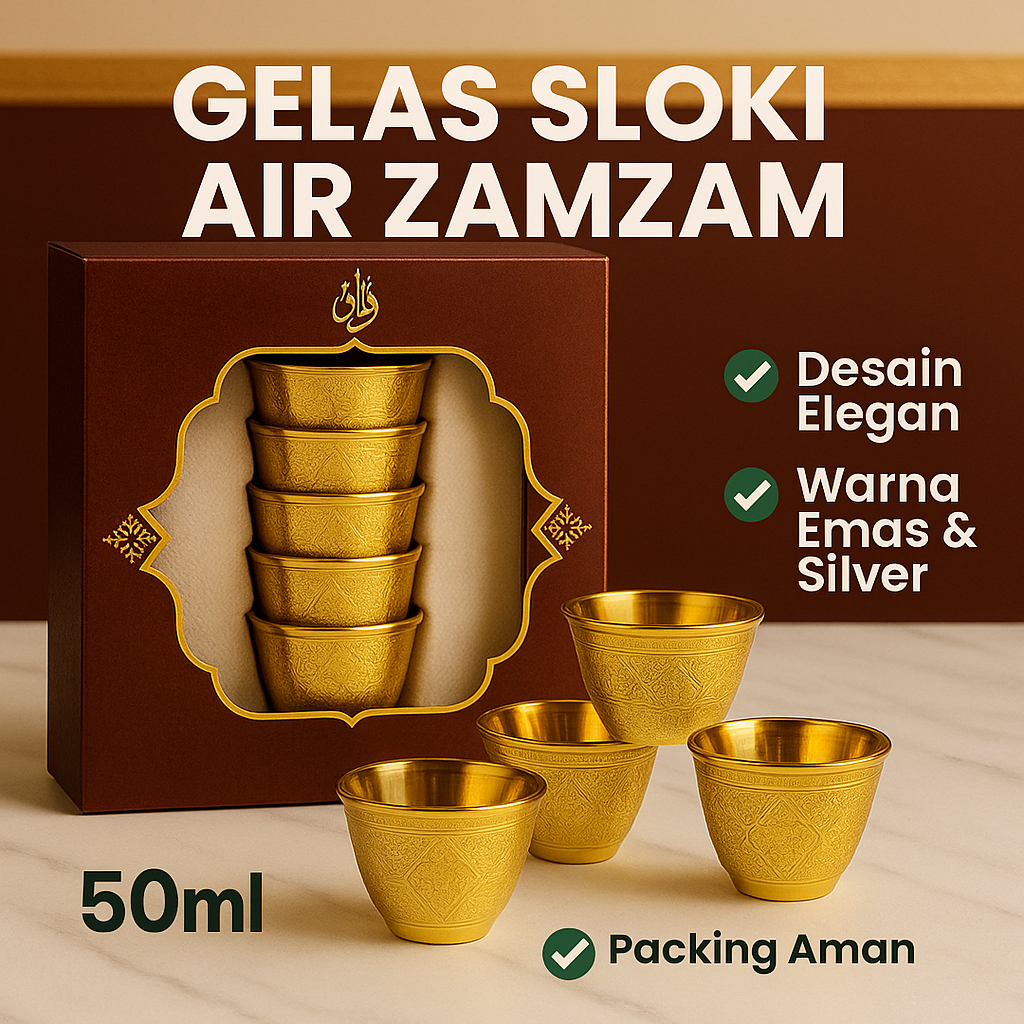 Gelas Cucing Sloki Air Zamzam Keramik Mini Asli Premium | Gelas Mini Keramik 1 Lusin Murah Elegan So