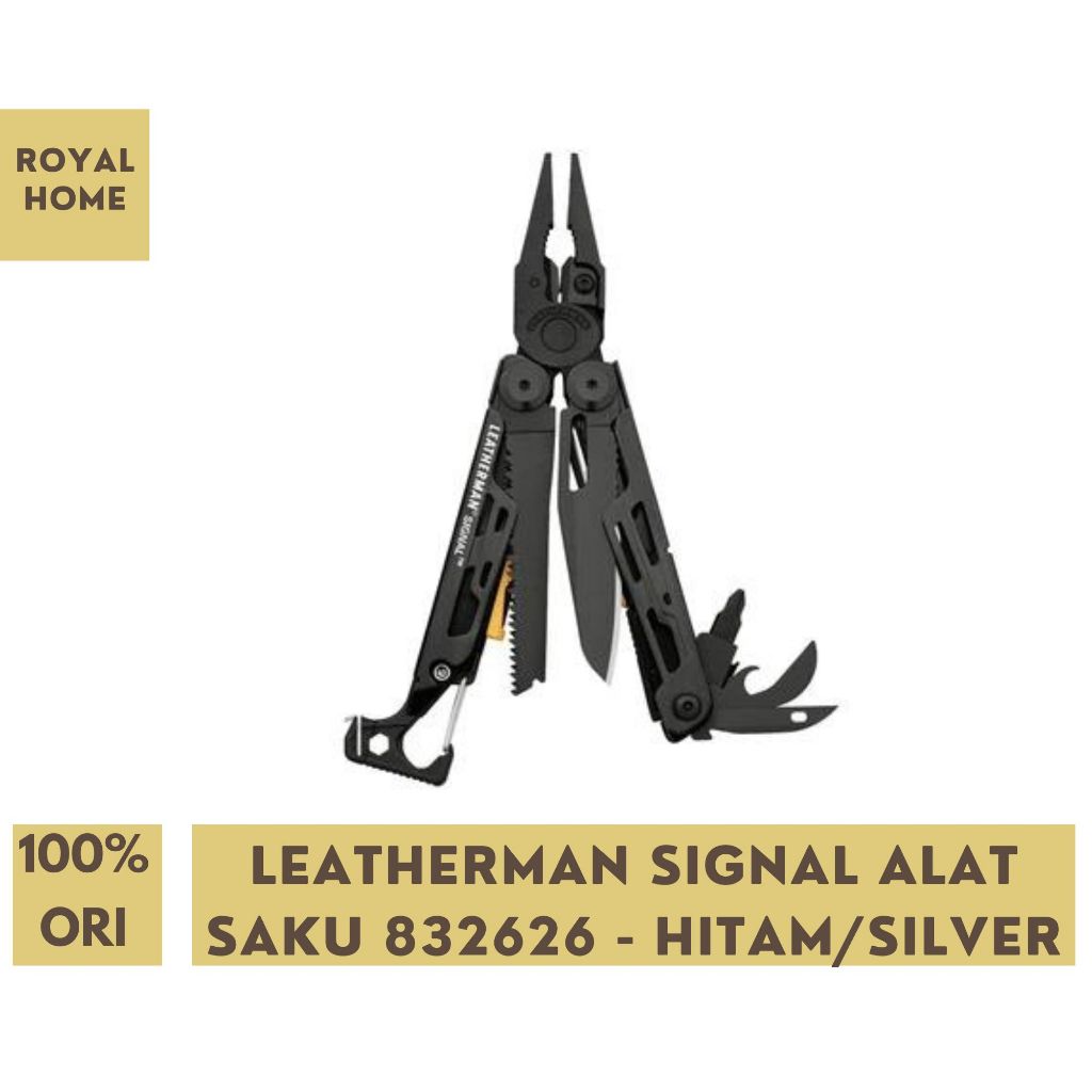 Leatherman Signal 19-In-1 Alat Saku Serbaguna 832626 Hitam / Silver Multi Tool Kit