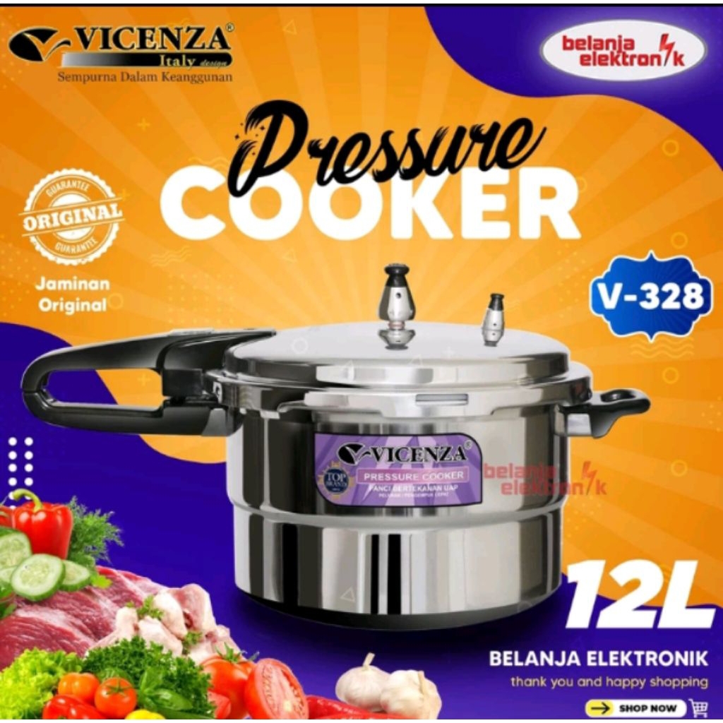 presto vicenza 12 liter gagang hitam+kukusan(V328 )

