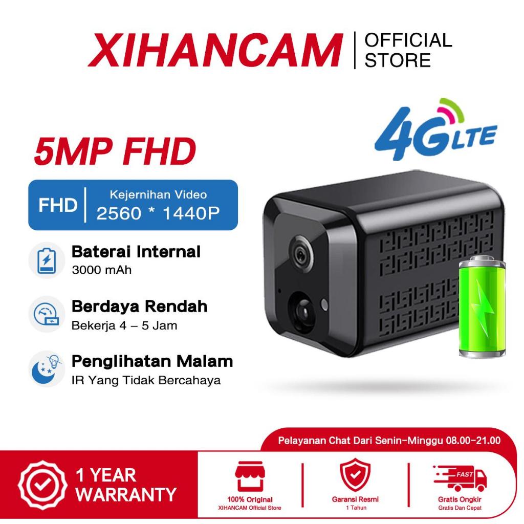 XIHANCAM Smart Mini CCTV 4G SimCard Spy Cam 4G Waterproof Kamera Pengintai CCTV Mini Tersembunyi Tan