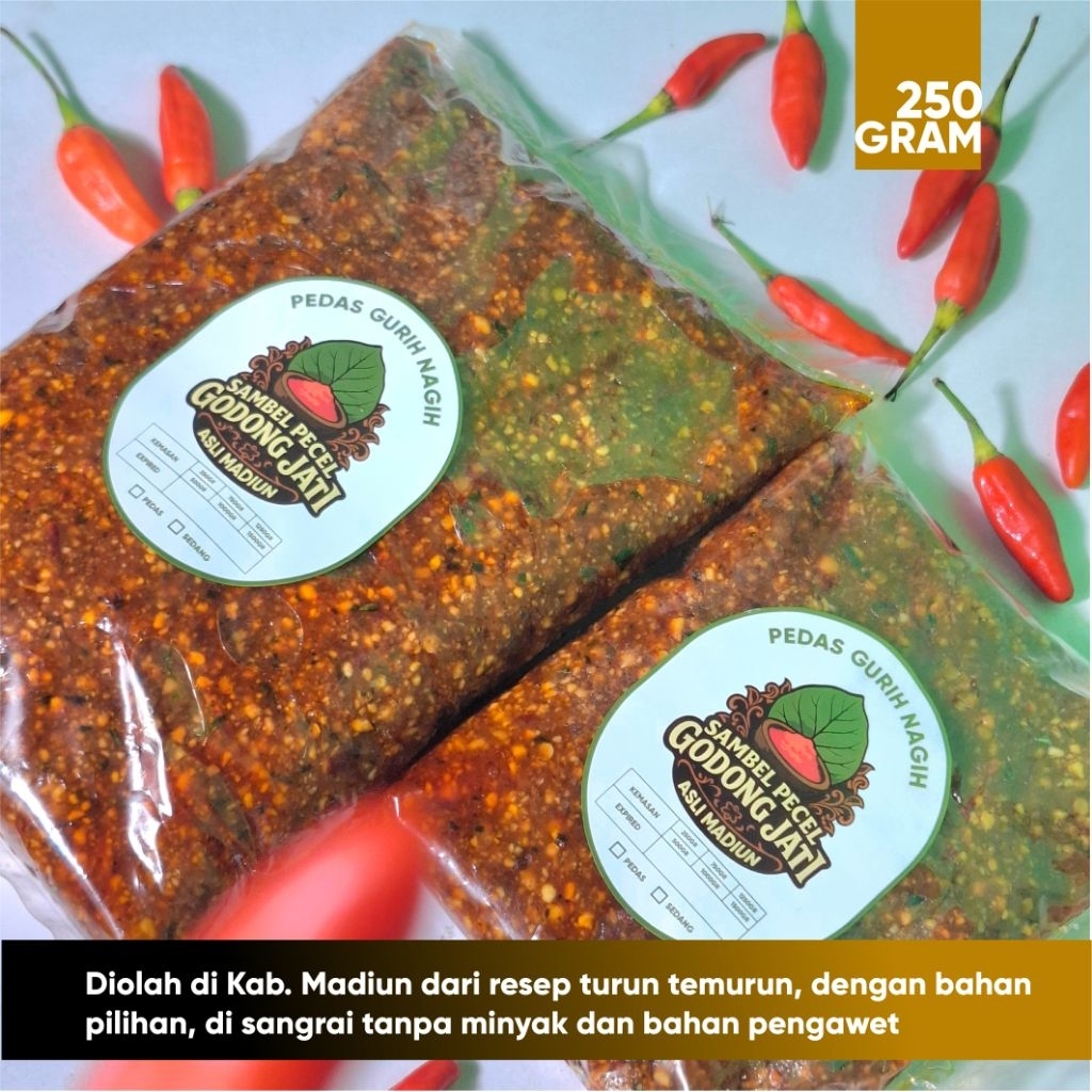 BEST SELLER Sambal Pecel Madiun Asli Premium 250gr Bumbu Sambel Pecel Sangrai Madiun Asli Cap Godong