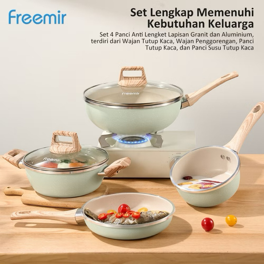 Panci Teflon Premium Freemir set isi 4 pcs