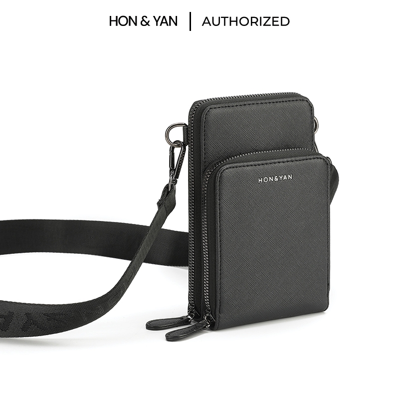 HONYAN Tas Selempang HP Pria Audy Kulit PU Premium Sling Bag Pria