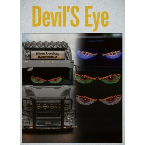 Lampu Devil Eye Mode Layar Tampilan LED Depan Belakang Kaca Depan Mobil