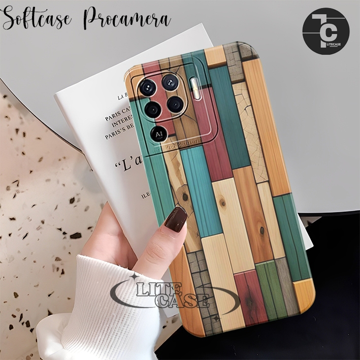 [LCR115]Case Hp Oppo Reno 5F 4F 7Z 8Z Reno 4 4G 5 4G 5 5G 6 4G Terbaru motif abstrak kayu cute - Liq