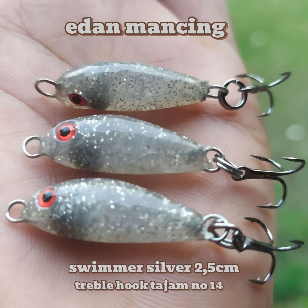 Umpan pancing hampala silver lure casting swimmer casting swim bait minnow swimbait umpan pancing ba