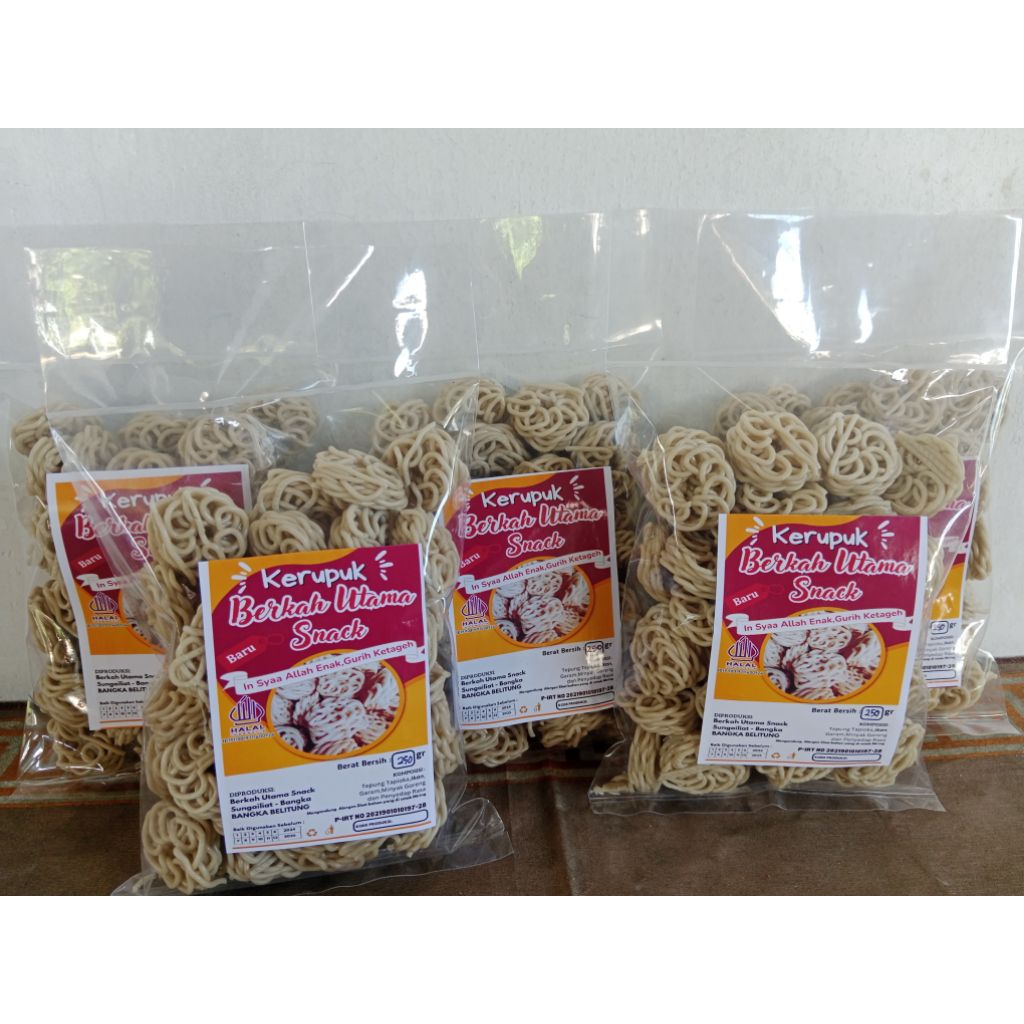 Kerupuk ikan Mentah khas bangka isi 250 grm
