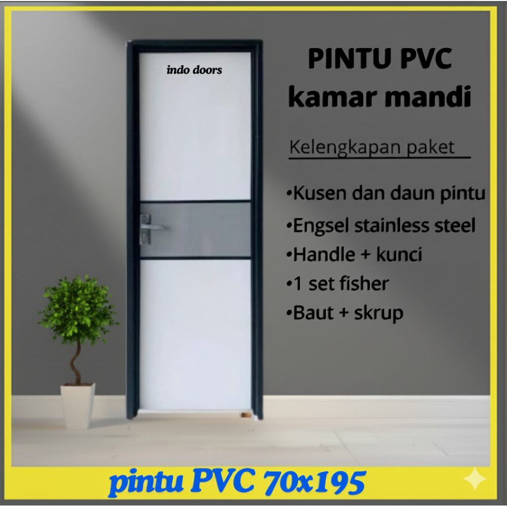 Pintu Kamar Mandi PVC Tebal Berkualitas