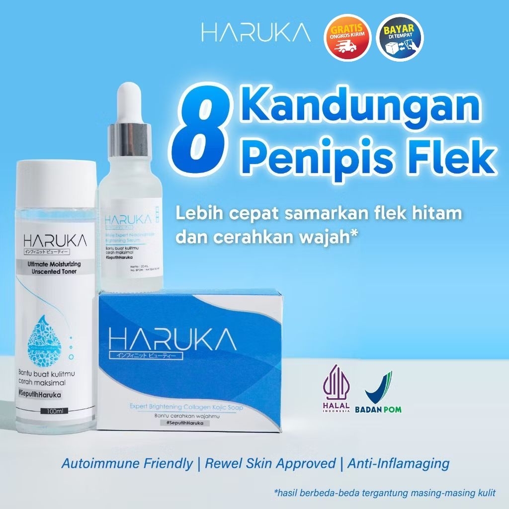 Haruka Skincare Paket Untuk Flek Hitam Dengan Serum isi 20ml Original 100%