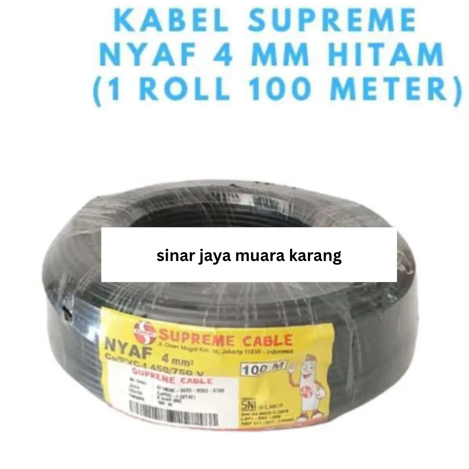 Kabel NYAF 4mm Supreme Hitam 1 Rol
