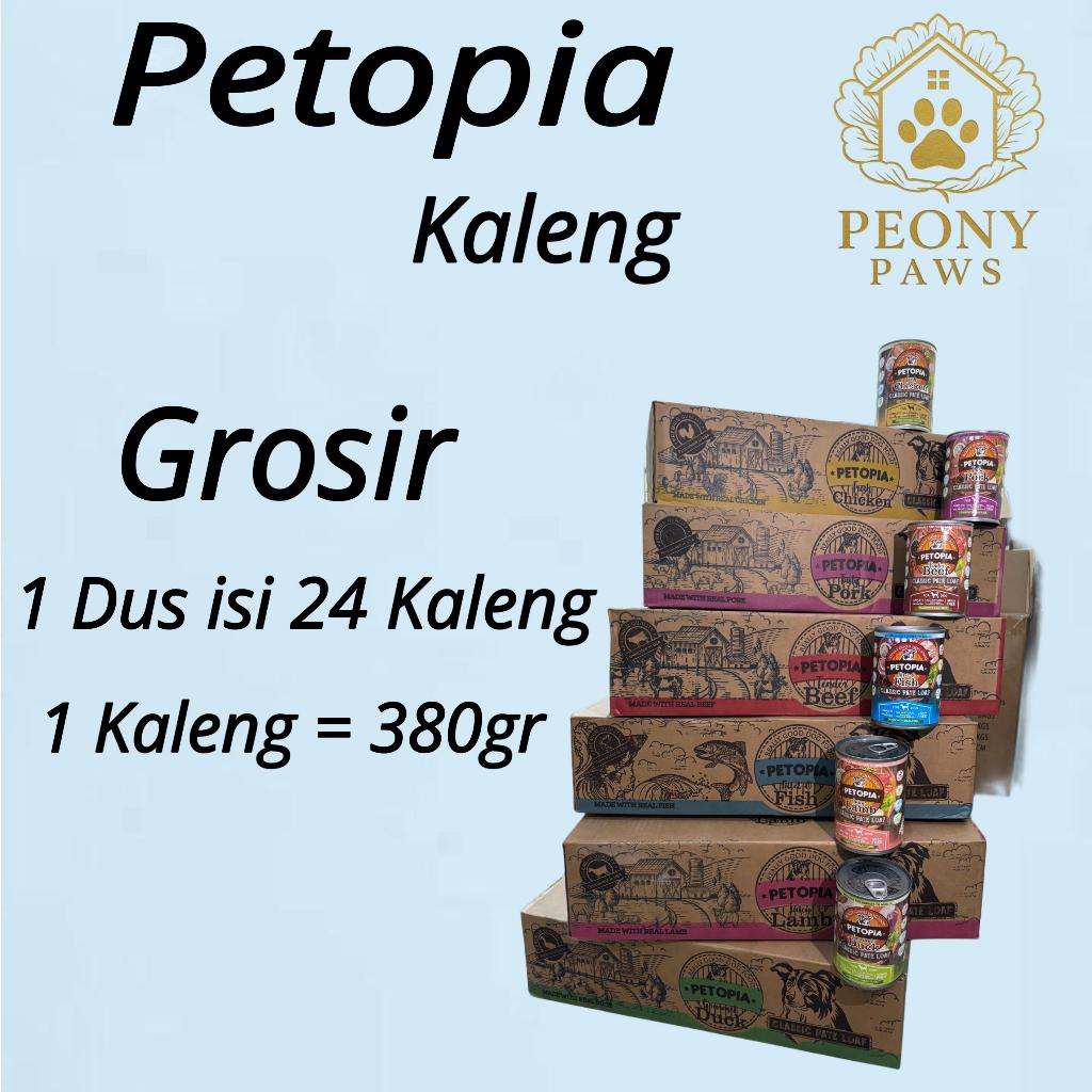 Grosir Petopia Kaleng 380 gr Classic Pate Loaf 1 dus isi 24 Pcs Makanan Basah Anjing Dog Wet Food