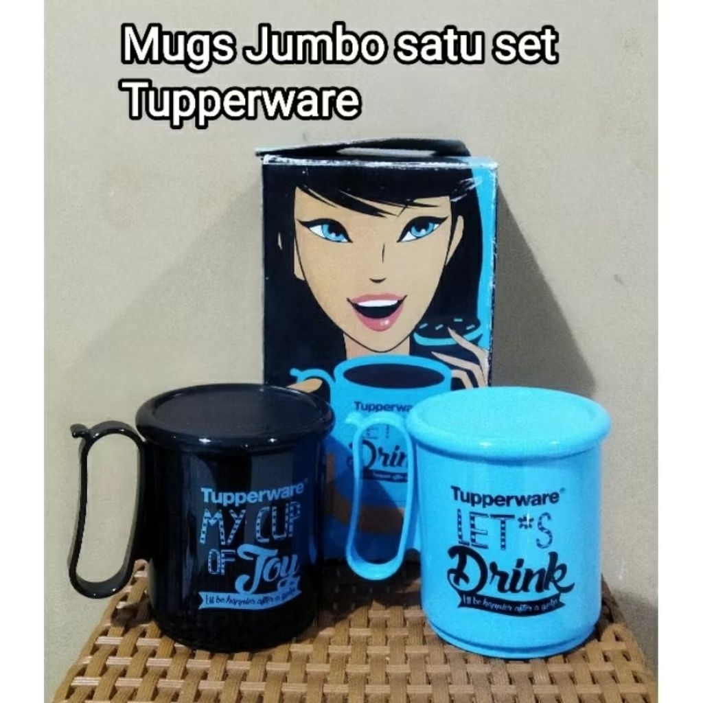 gelas cangkir Jumbo Mug 600ml Tupperware Baru