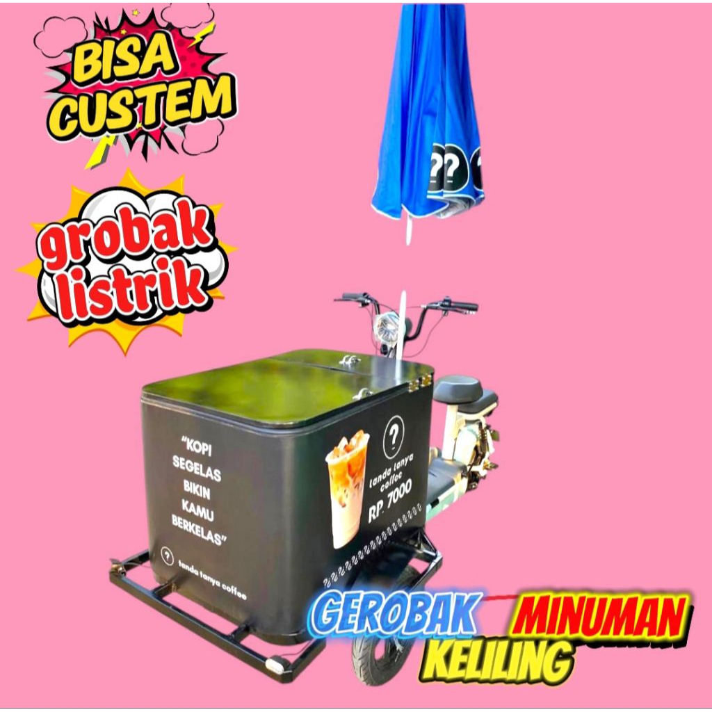 gerobak sepeda listrik minuman es keliling