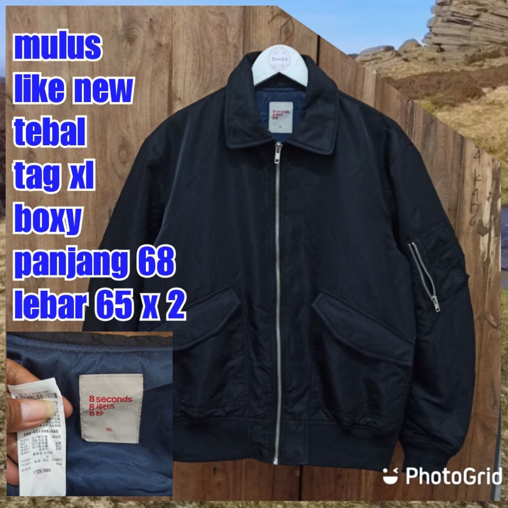 jaket work kerja casual bomber kera pilot boxy ma 1 8 seconds