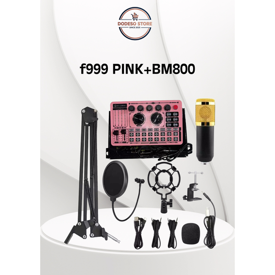 Paket Lengkap Soundcard F999 PINK+BM800