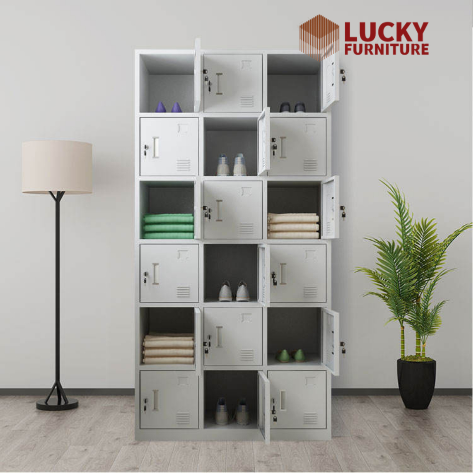 Loker Besi 15 Pintu  Lemari Arsip Kantor Lemari Sepatu Lemari Penyimpanan Serbaguna lemari besi