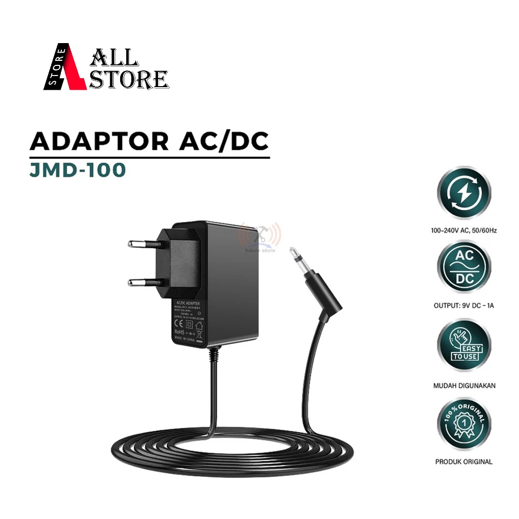 AC - DC Adaptor Adapter Colokan listrik Gerinda Mini Bor mini 9v 1A