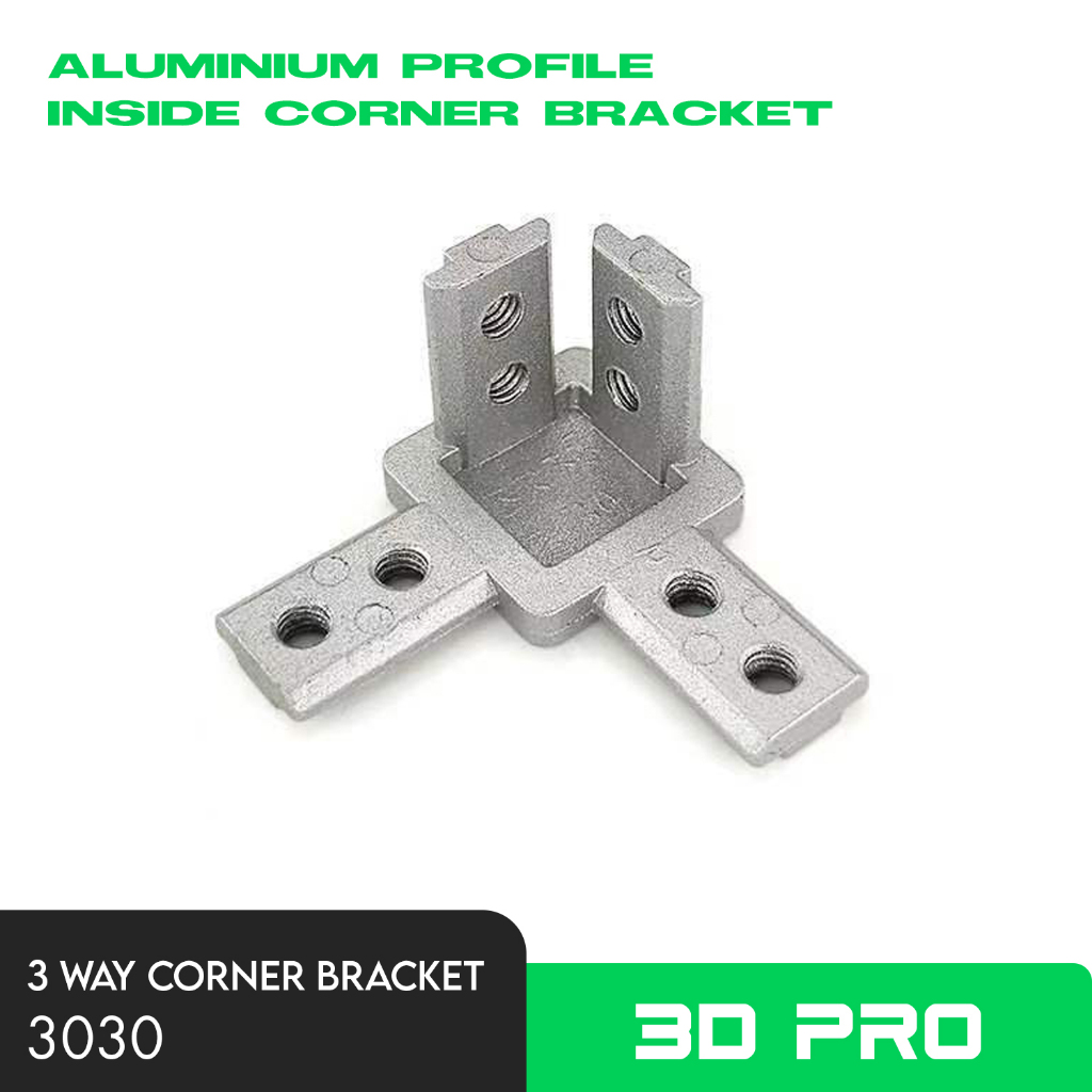 3-Way End Corner Bracket 3030 Series Aluminum Profile Inner Joint Connector