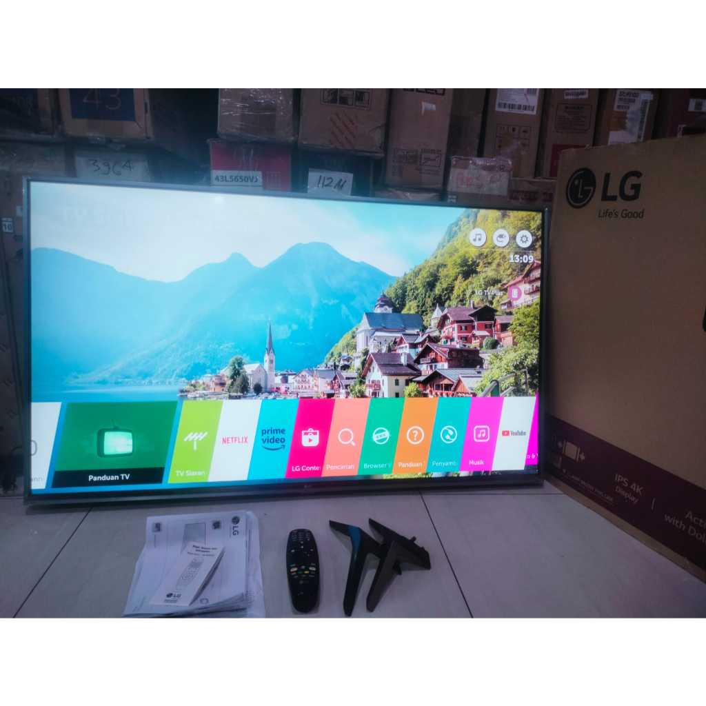 TV LED LG 43 Inch 4L UHD RemoteVoice Youtube Wifi SMART TV HDMI USB DVBT-T2 Kondisi bekas 5551F