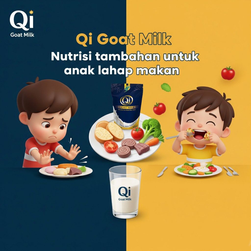 Qi Goat Milk Susu Kambing Etawa Bubuk | Nutrisi Anak Sehat, Tingkatkan Nafsu Makan