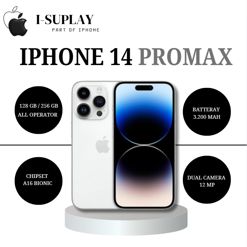 IP 14 PRO MAX 128GB 256GB  FULLSET SECOND INTER MULUS 100% Original