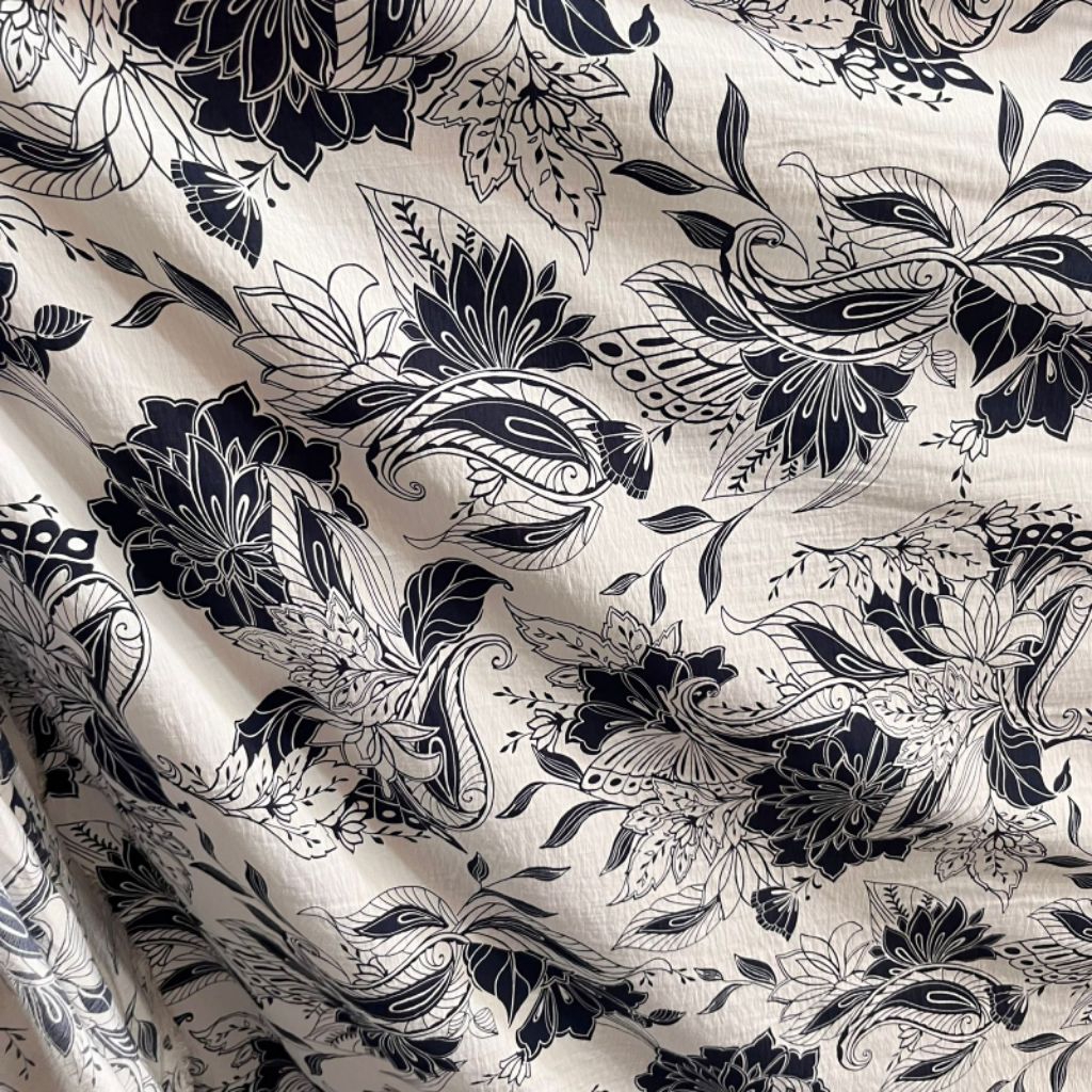 kain katun linen paris motif batik