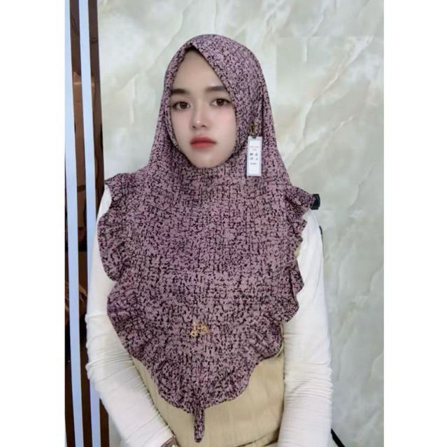 176 JILBAB DOA IBU INSTAN KNIT REMPEL MOTIF MALAY M/HIJAB Malaysia DOI KNIT KRIWIL ORI BY BUNYAMIN