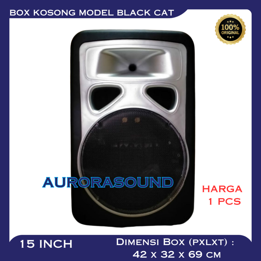 BOX KOSONG SPEAKER 15 INCH BOX FIBER PLASTIK BLACK CAT