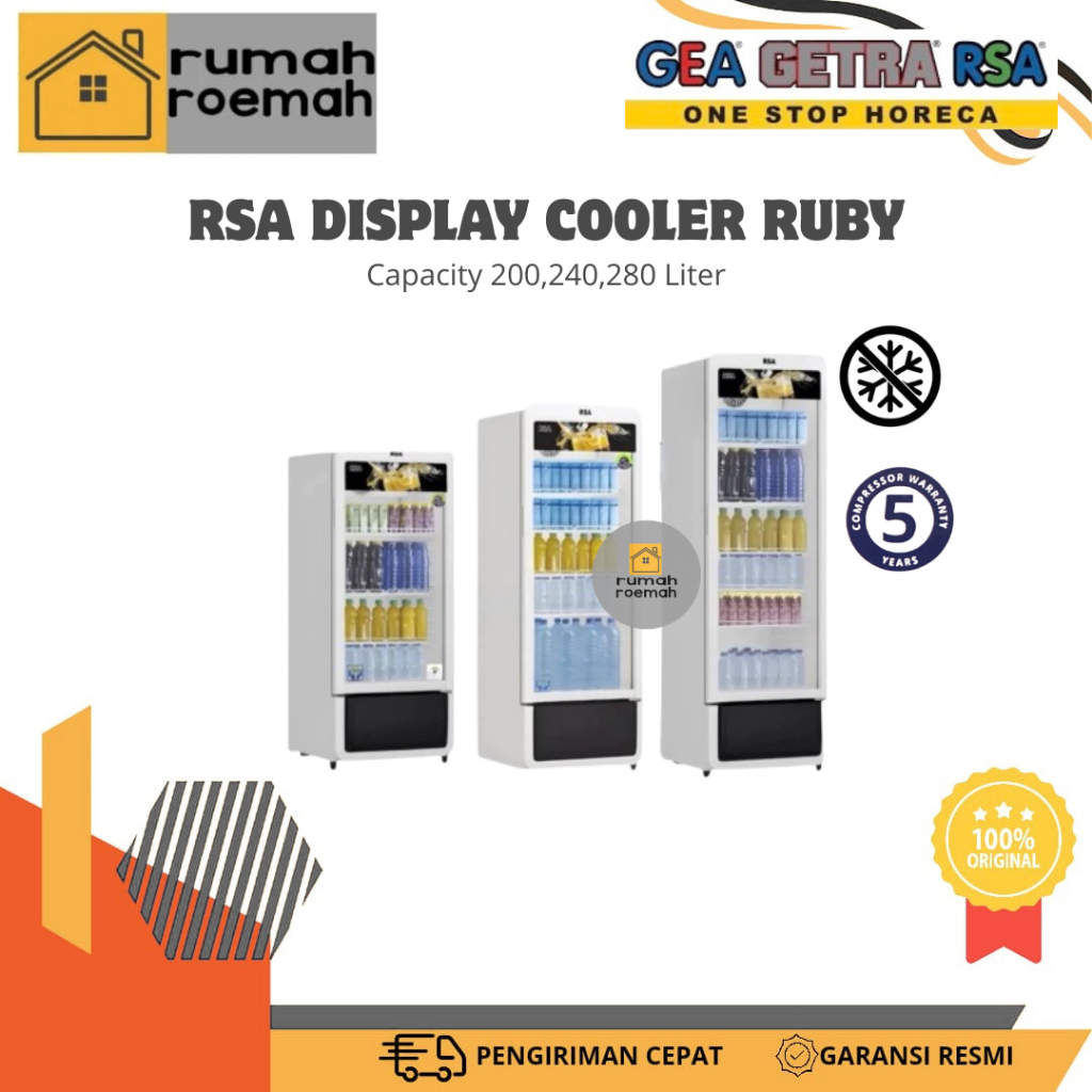 RSA SHOWCASE RUBY NO FROST/RSA RUBY 200/RSA RUBY 240/RSA RUBY 280/SHOWCASE RSA NO FROST