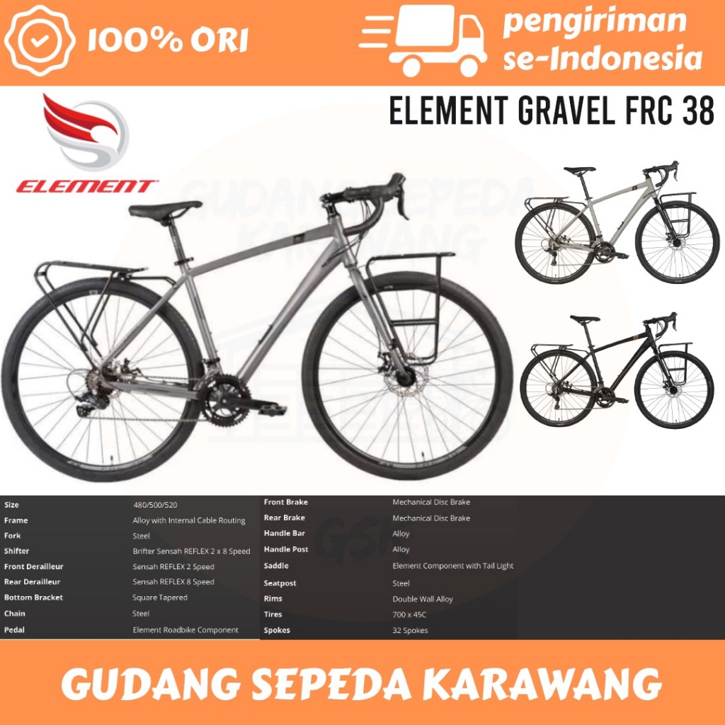SEPEDA GRAVEL BALAP HYBRID ELEMENT FRC 38 700C TERMURAH