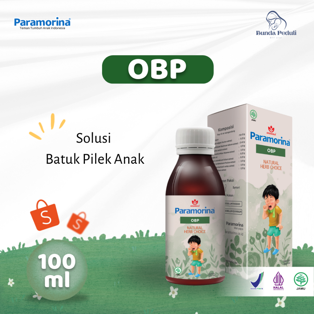 PARAMORINA OBP (Obat Batuk Pilek) Meredakan Batuk, Pilek, Demam Anak usia 1 tahun - 12 tahun