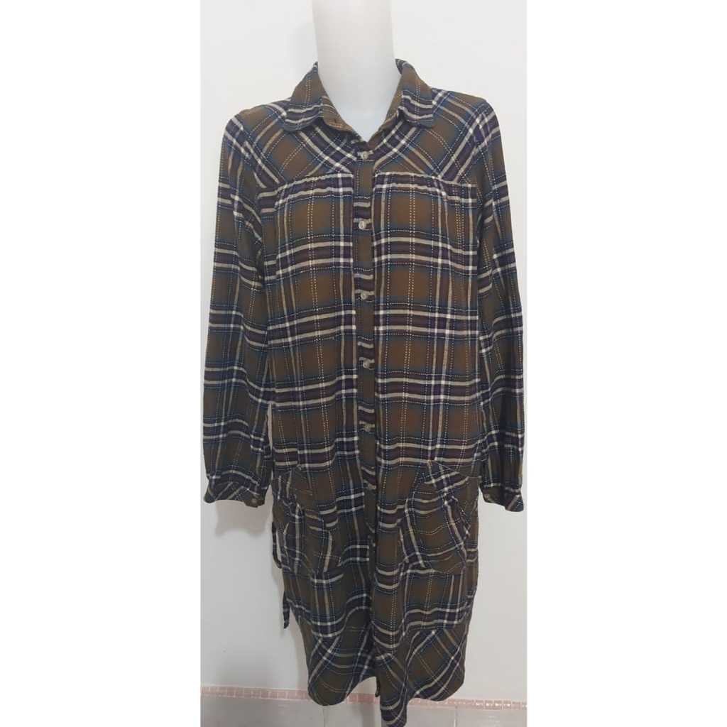 Tunik Flanel Motif Kotak2 Army