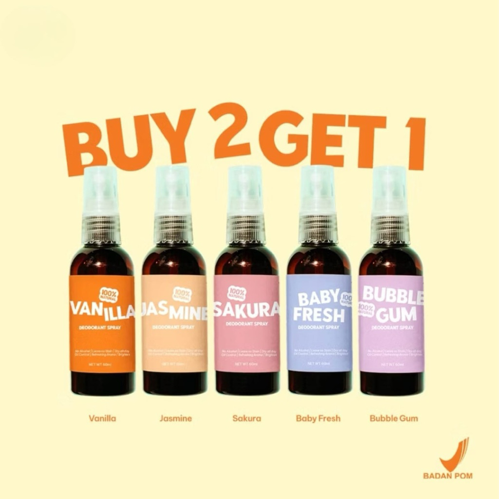 DEODORAN SPRAY NATURALS BUNDLING BUY 2 GET 1 DEODORANT SPRAY