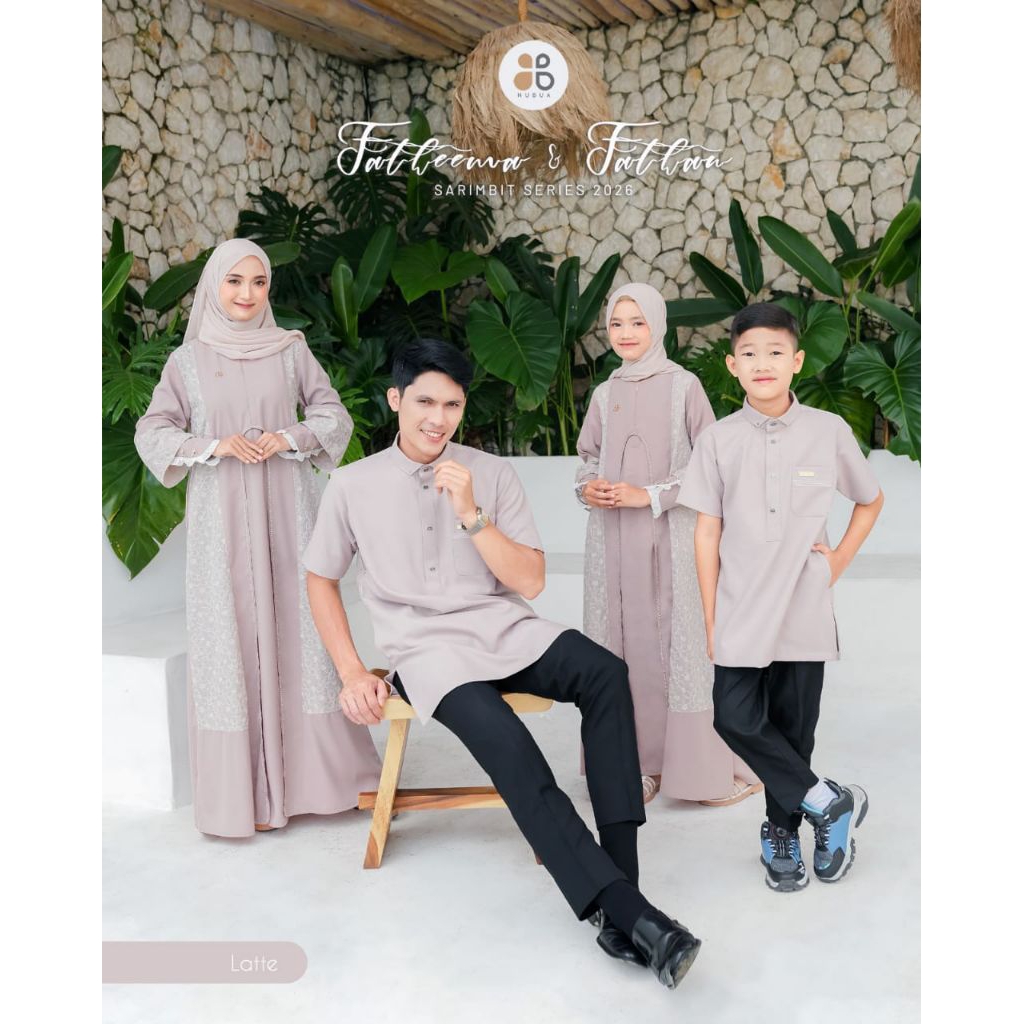 Nubua Sarimbit Fatheema Fathan Lathe Baju Lebaran Couple Keluarga