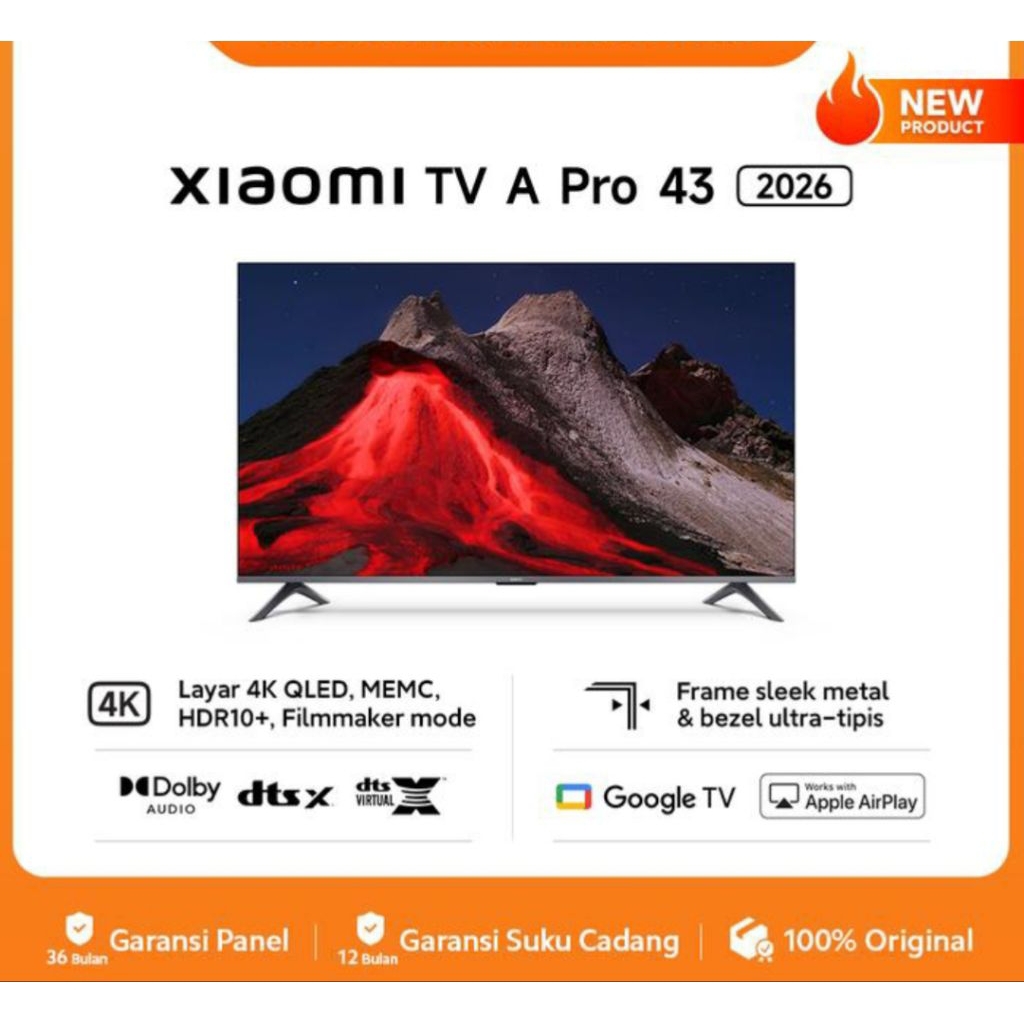 TV LED XIAOMI 43INCH A PRO 2026 QLED HDR10+ GOOGLE TV TV XIAOMI 43 INCH TV XIAOMI 43 INCH
