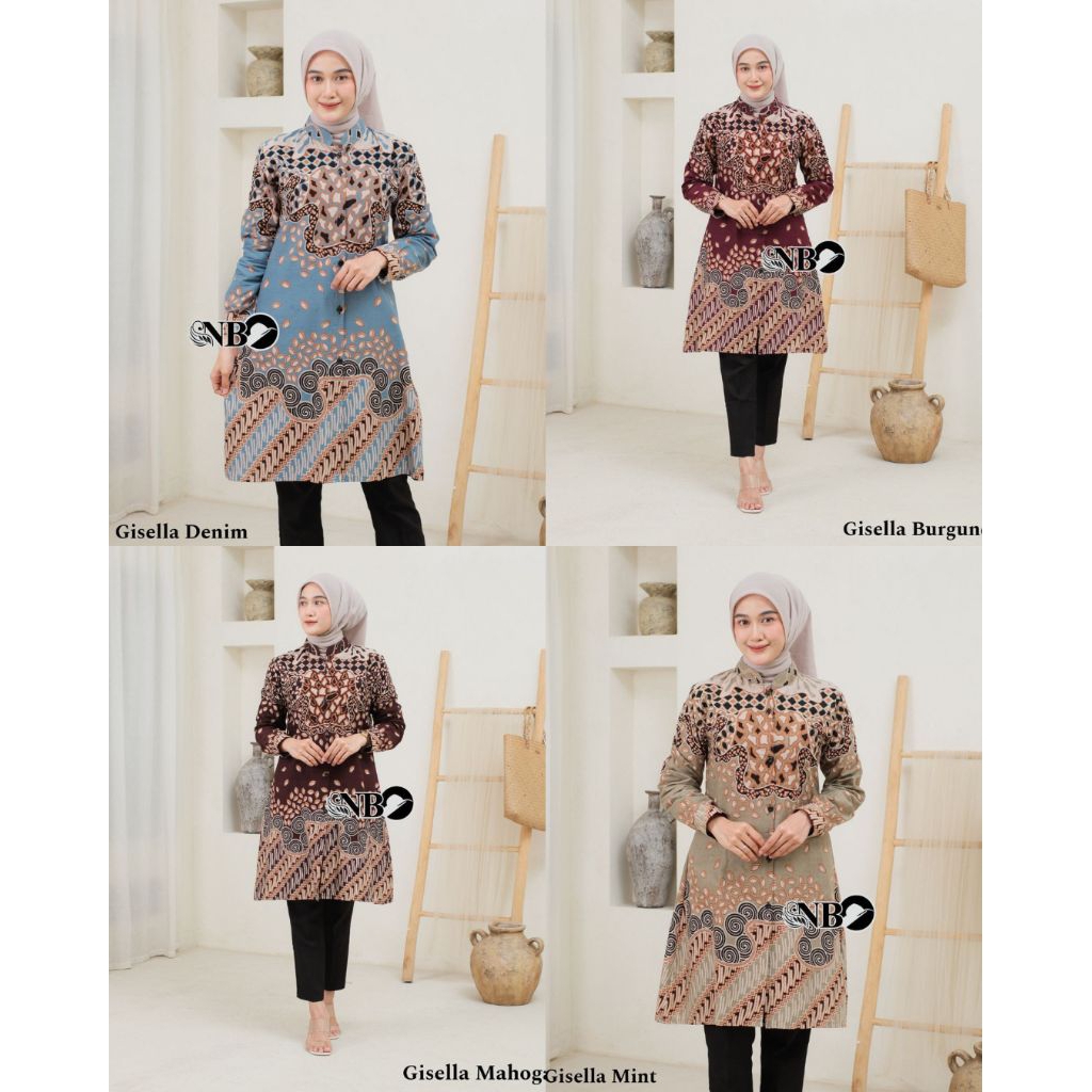 Batik Tunik Wanita Modern (BATIK TRUNTUM) - Exlusive Batik Wanita Kekinian Tunik Full Kancing Depan