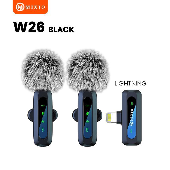 MIXIO W26 Wireless Microphone Mic Wireless Clip on Microphone Mikrofon Lavalier HP Plug & Play
