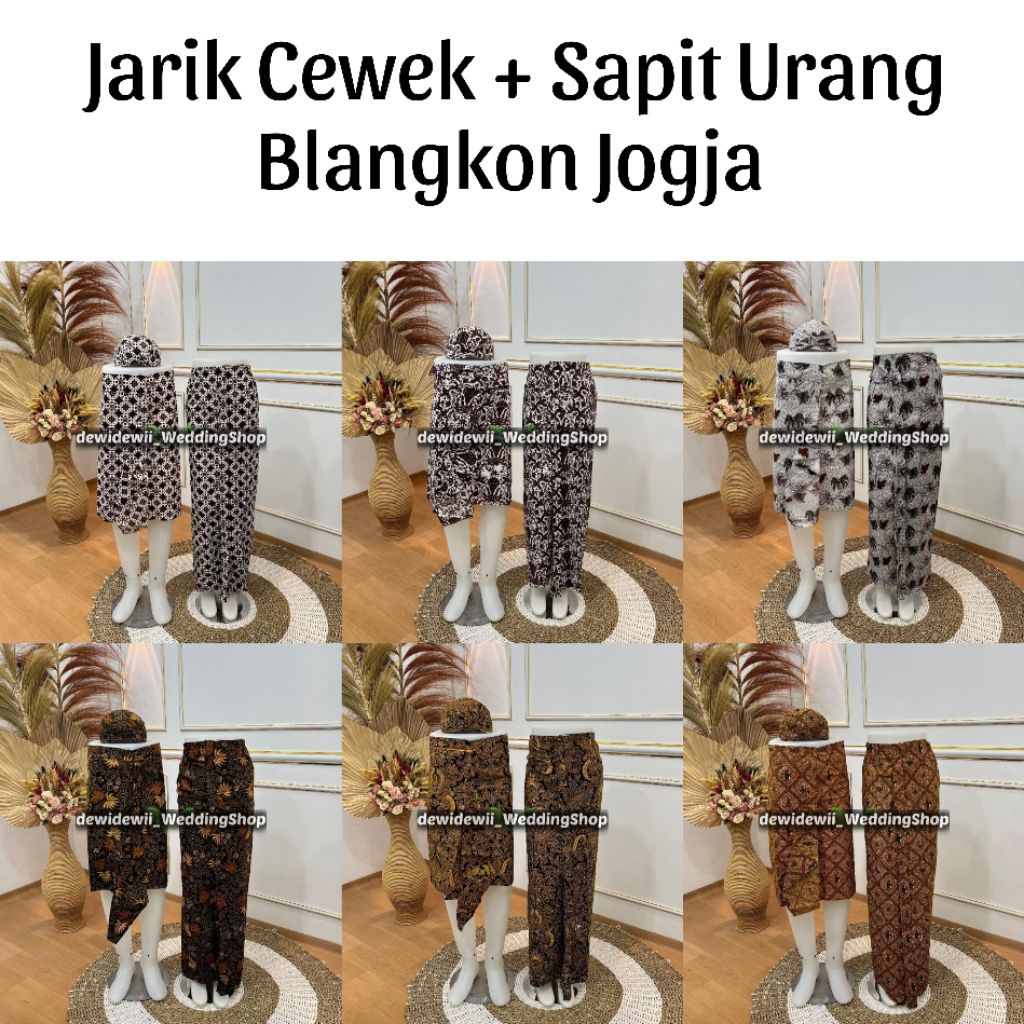 (2jarik + Blangkon) Jarik Instan Cewek & Cowok + Blangkon Jogja | Motif Lengkap CSUB