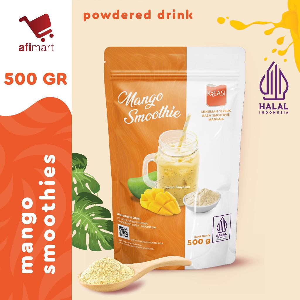 Kreasi Bubuk Mango Smoothies 500gr / Minuman bubuk Rasa Mangga
