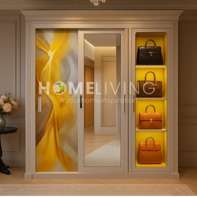 HOMELIVING - LEMARI BESI 3 PINTU ASENCIO - LEMARI PAKAIAN MULTIFUNGSI - LEMARI BESI 3 PINTU LED - LE