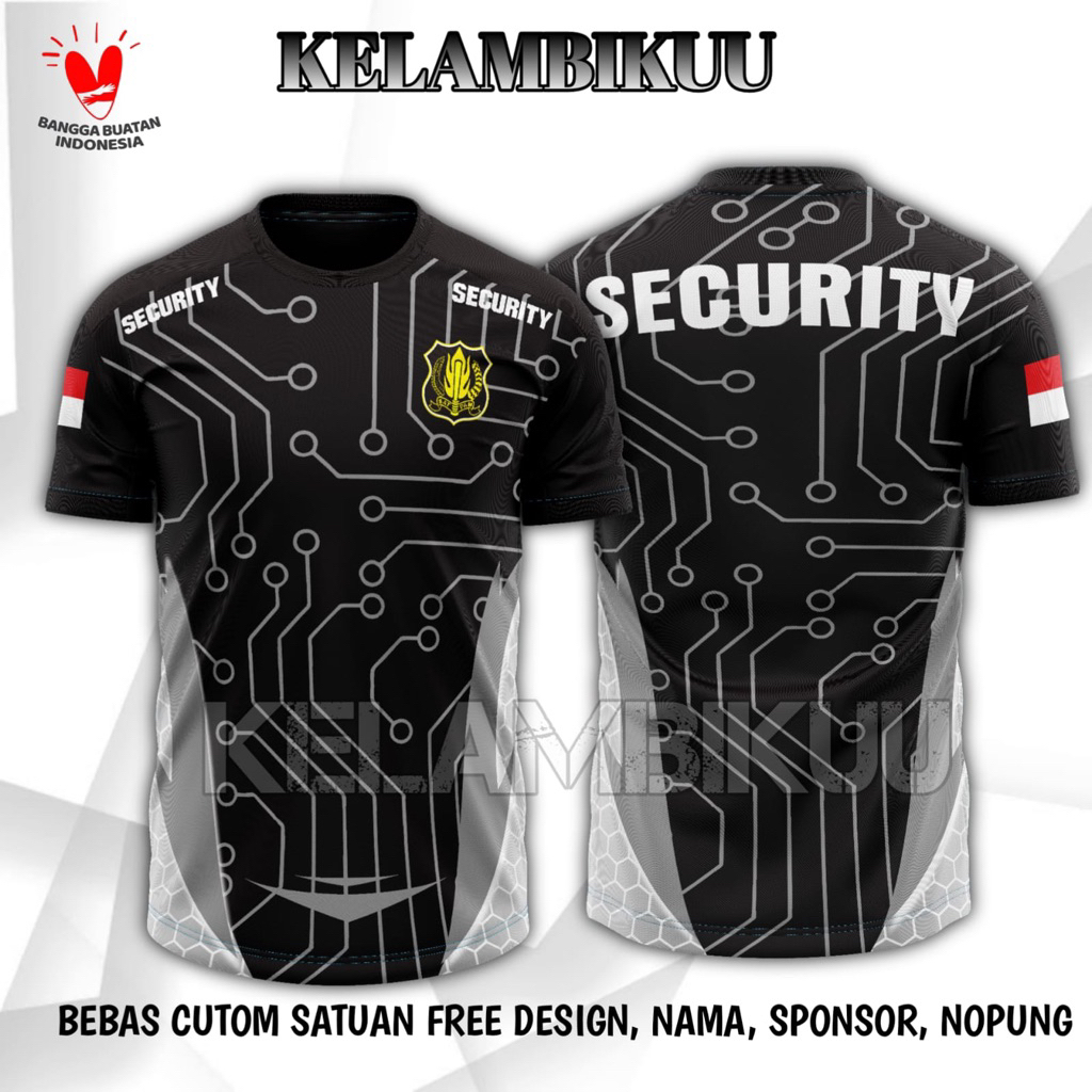 KAOS JERSEY SATPAM PRINTING/baju kaos satpam murah/kaos jersey security satpam custom