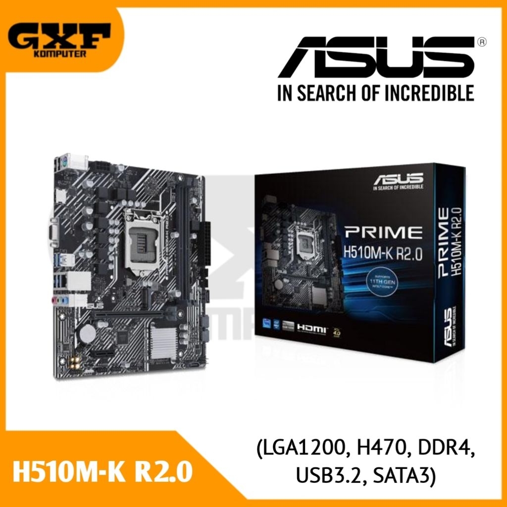 Asus PRIME H510M-K R2.0 (LGA1200, H470, DDR4, USB3.2, SATA3)
