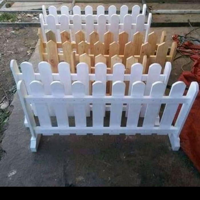 pagar susun dekorasi rumah - natural kayu