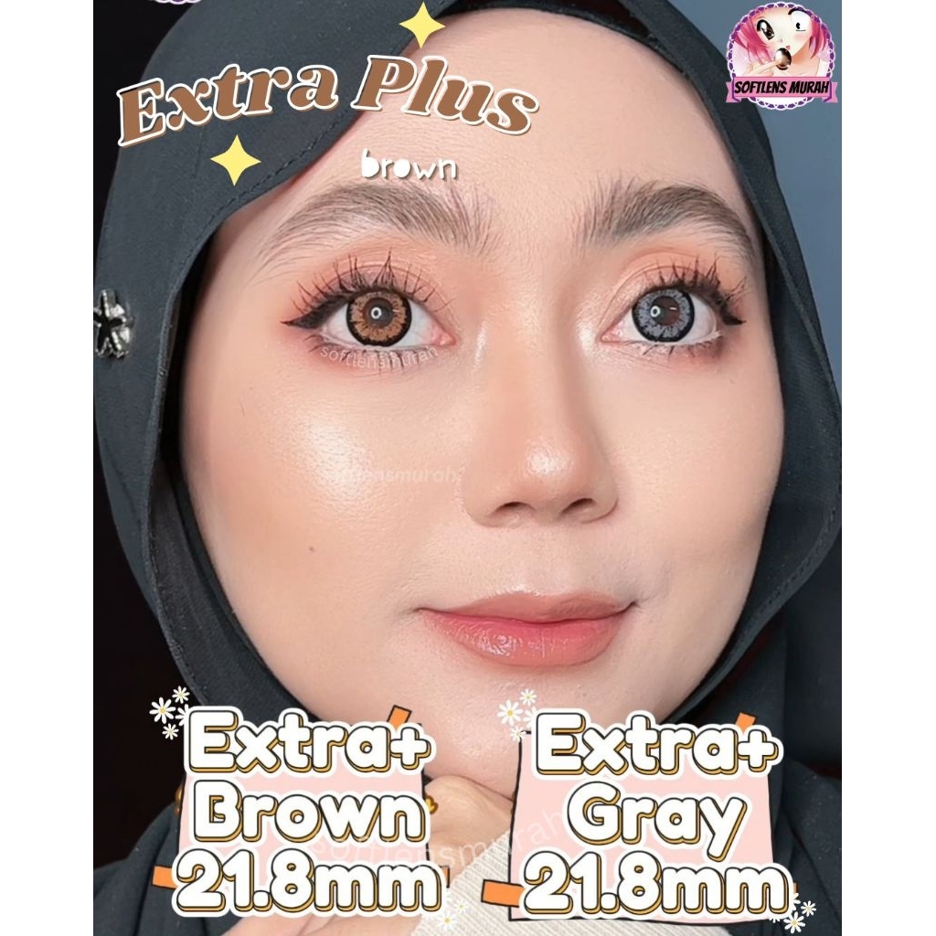 EXTRA PLUS SOFTLENS 21.8mm big eyes ready normal dan minus by cupid lens 60% water for 1 year