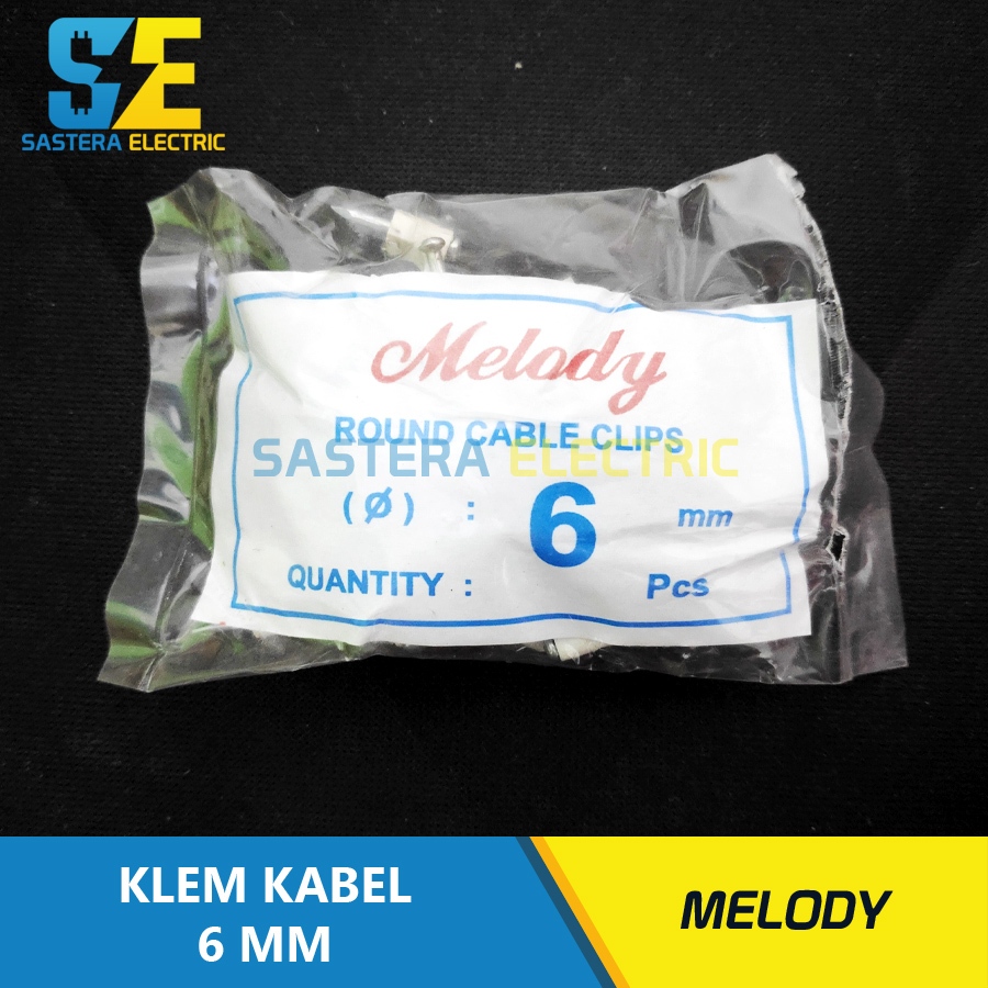 Klem Kabel Listrik 6 mm Paku Beton / Klem Kabel 6 mm Melody / Klem Paku Beton 6mm / Klip Kabel 6 mm