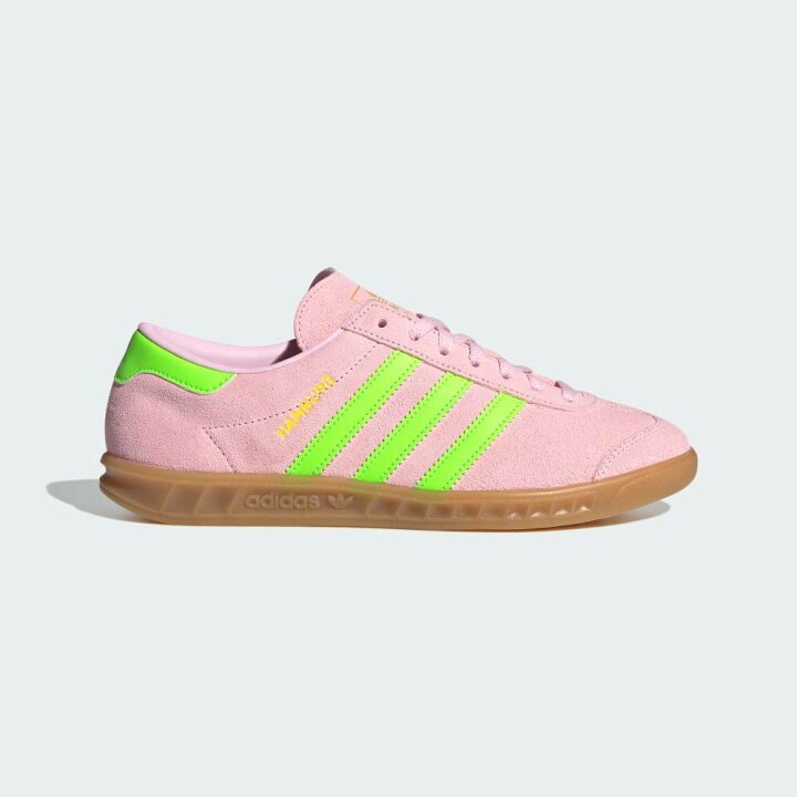SEPATU CASUAL ADIDAS HAMBURG W Clear Pink/Solar Green ORIGINAL 100% JS0683