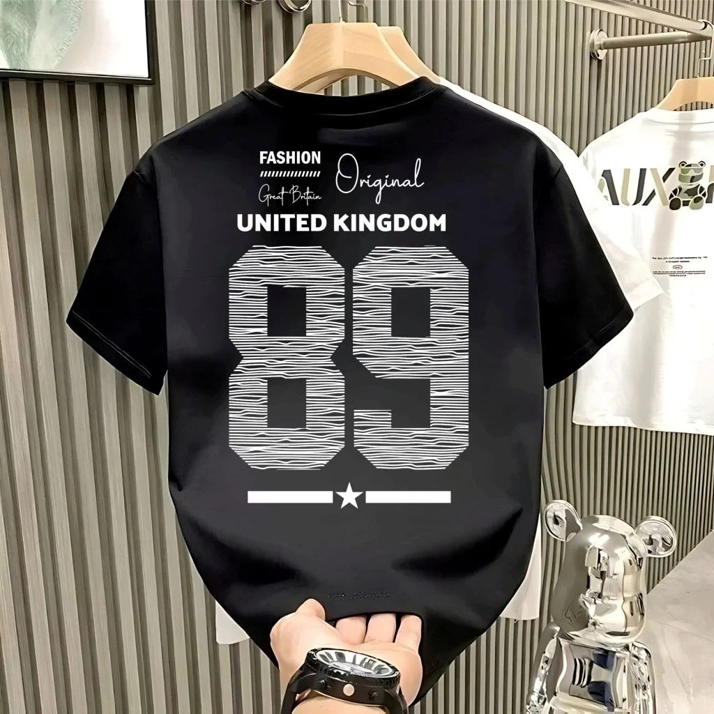Kaos Angka Oversize Pria keren Wanita Katun Lembut Nyaman Santai korean style terbaru 2025