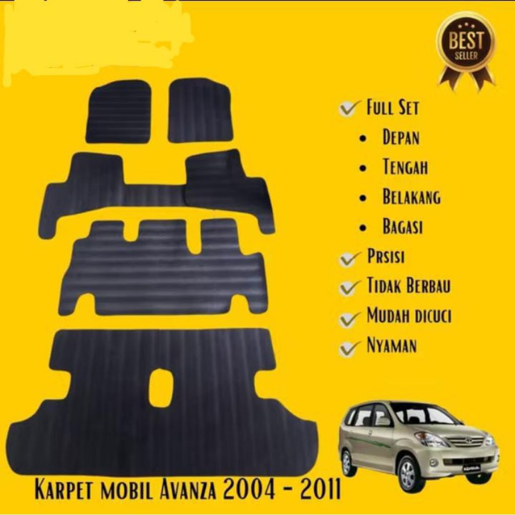 Karpet Mobil Toyota Avanza 2004-2011 fullset Alas kaki Mobil Toyota Avanza 2004 2008 2011
